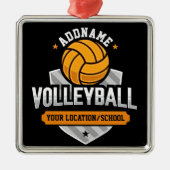 Volleyball ADD TEXT School Varsity Team Player Ornament Aus Metall (Vorne)
