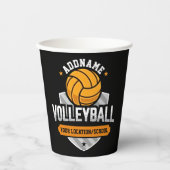 Volleyball ADD TEXT School Varsity Team Player Pappbecher (Vorderseite)