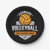 Volleyball ADD TEXT School Varsity Team Player Pappteller (Vorderseite)