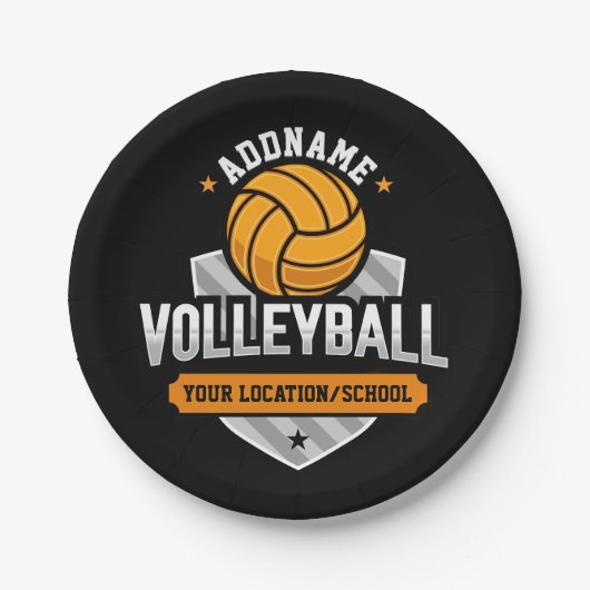 Volleyball ADD TEXT School Varsity Team Player Pappteller (Vorderseite)