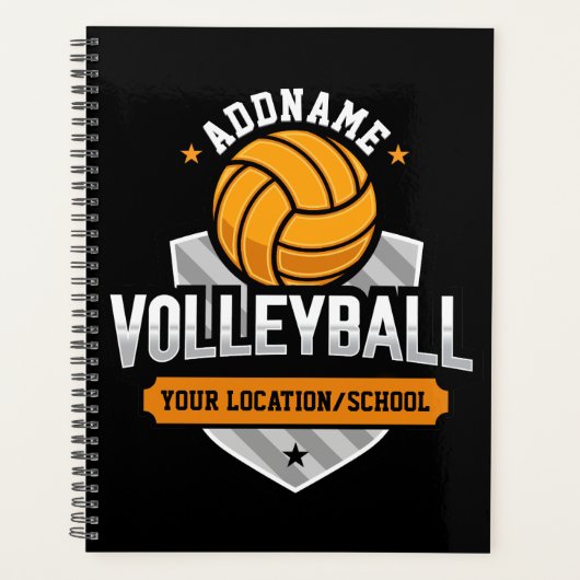 Volleyball ADD TEXT School Varsity Team Player Planer (Vorderseite)