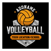 Volleyball ADD TEXT School Varsity Team Player Poster (Vorderseite)