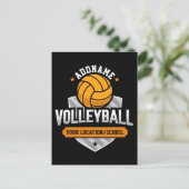 Volleyball ADD TEXT School Varsity Team Player Postkarte (Stehend Vorderseite)
