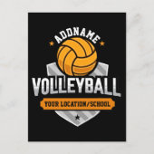 Volleyball ADD TEXT School Varsity Team Player Postkarte (Vorderseite)