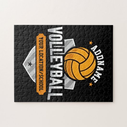 Volleyball ADD TEXT School Varsity Team Player Puzzle (Horizontal)