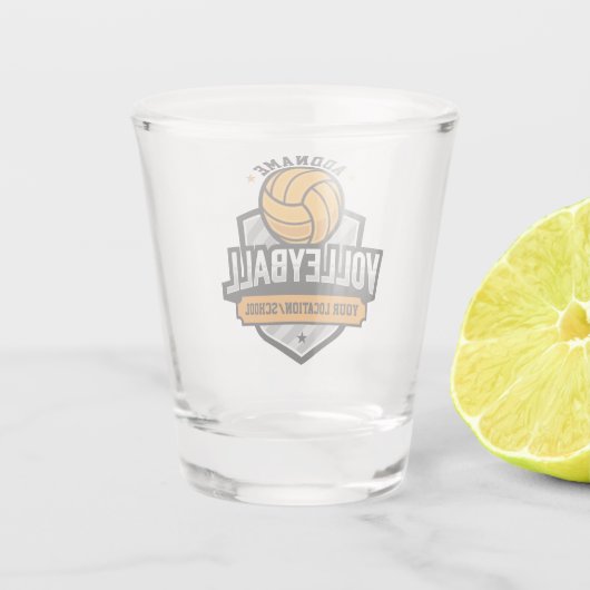 Volleyball ADD TEXT School Varsity Team Player Schnapsglas (Rückseite)