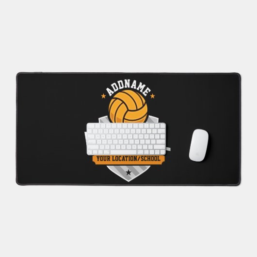 Volleyball ADD TEXT School Varsity Team Player Schreibtischunterlage (Tastatur & Maus)