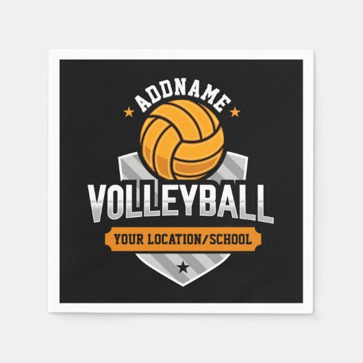 Volleyball ADD TEXT School Varsity Team Player Serviette (Vorderseite)
