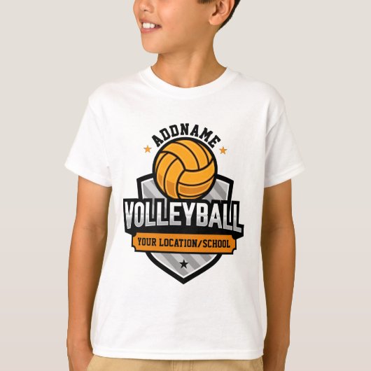 Volleyball ADD TEXT School Varsity Team Player T-Shirt (Vorderseite)