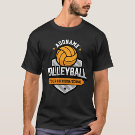 Volleyball ADD TEXT School Varsity Team Player T-Shirt