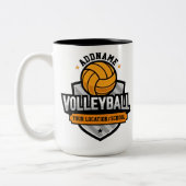 Volleyball ADD TEXT School Varsity Team Player Zweifarbige Tasse (Links)