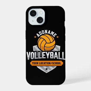 Volleyball ADD TEXT Schulmannschaft Spieler iPhone 15 Hülle