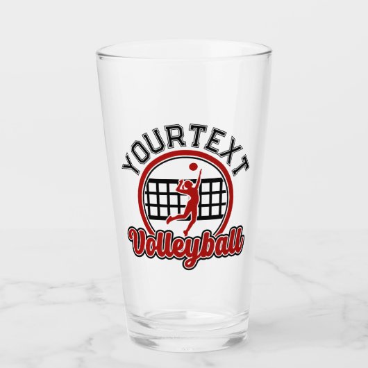 Volleyball ADNAME Spike Ball Attack Team Spieler Glas (Vorderseite)