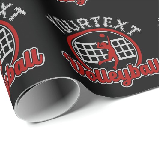 Volleyball ADNAME Spike Ball Attack Team Sport Geschenkpapier (Rolleneckpunkt)