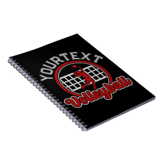 Volleyball ADNAME Spike Ball Attack Team Sport Notizblock (Rechte Seite)