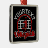 Volleyball ADNAME Spike Ball Attack Team Sport Ornament Aus Metall (Rechts)