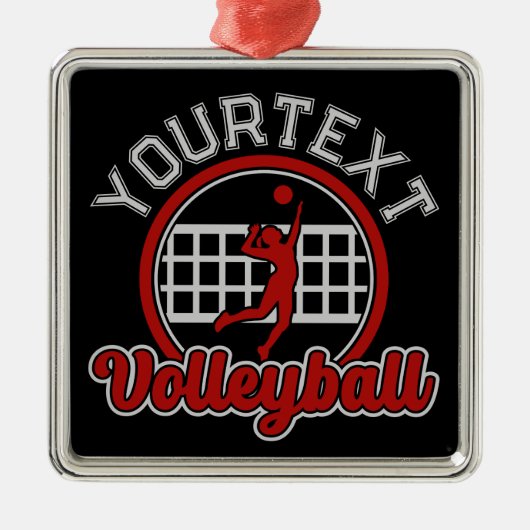 Volleyball ADNAME Spike Ball Attack Team Sport Ornament Aus Metall (Vorne)