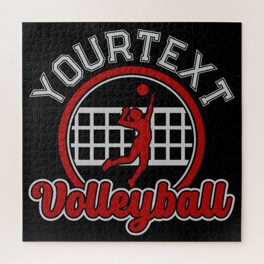 Volleyball ADNAME Spike Ball Attack Team Sport Puzzle (Vertikal)