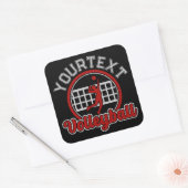 Volleyball ADNAME Spike Ball Attack Team Sport Quadratischer Aufkleber (Umschlag)