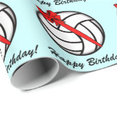 Volleyball-alles Gute zum Geburtstag Geschenkpapier (Rolleneckpunkt)