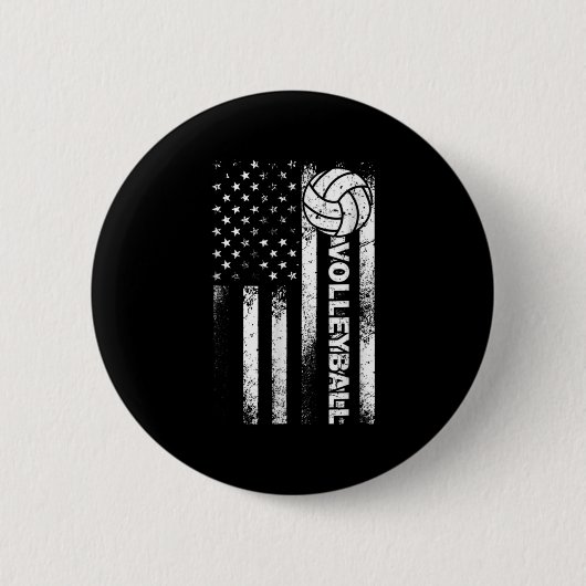 Volleyball American Flag Fun USA Patriotic Athlet Button (Vorderseite)
