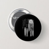 Volleyball American Flag Fun USA Patriotic Athlet Button (Vorne & Hinten)