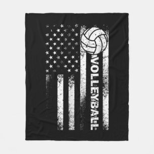 Volleyball American Flag Fun USA Patriotic Athlet Fleecedecke