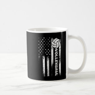 Volleyball American Flag Fun USA Patriotic Athlet Kaffeetasse