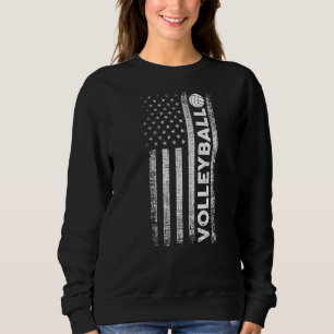 Volleyball-Amerikanische Flagge Sweatshirt