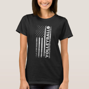 Volleyball-Amerikanische Flagge T-Shirt