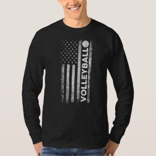 Volleyball-Amerikanische Flagge T-Shirt