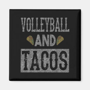 Volleyball and Tacos Fun Taco Distressed  Magnet