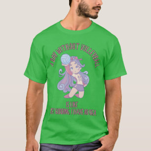 Volleyball-Anime Mädchen Sport Vintage Mädchen T-Shirt