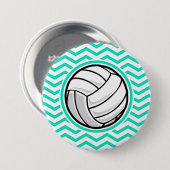 Volleyball; Aqua Green Zickzack Button (Vorne & Hinten)