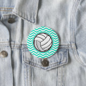 Volleyball; Aqua Green Zickzack Button (Beispiel)