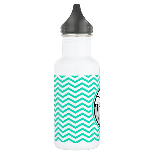 Volleyball; Aqua Green Zickzack Edelstahlflasche (Links)