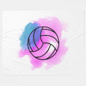 Volleyball-Aquarell Fleecedecke (Vorderseite (Horizontal))