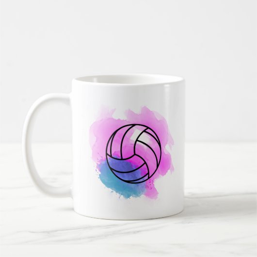 Volleyball-Aquarell Kaffeetasse (Links)