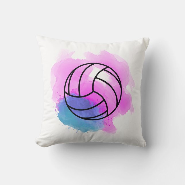 Volleyball-Aquarell Kissen (Vorderseite)