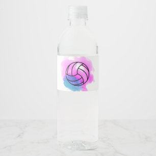 Volleyball-Aquarell Wasserflaschenetikett