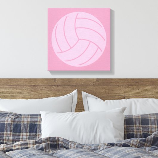 Volleyball Art Pink oder CUSTOM FARBE Leinwanddruck (Insitu (Schlafzimmer))