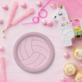 Volleyball Art Pink oder CUSTOM FARBE Pappteller (Party)