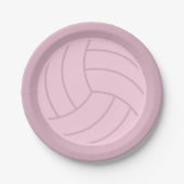 Volleyball Art Pink oder CUSTOM FARBE Pappteller (Vorderseite)