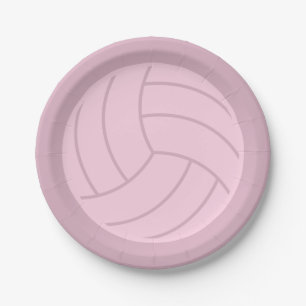 Volleyball Art Pink oder CUSTOM FARBE Pappteller
