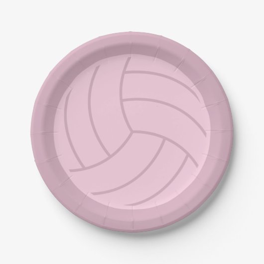 Volleyball Art Pink oder CUSTOM FARBE Pappteller (Vorderseite)