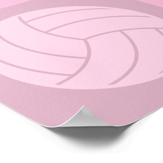 Volleyball Art Pink oder CUSTOM FARBE Poster (Ecke)