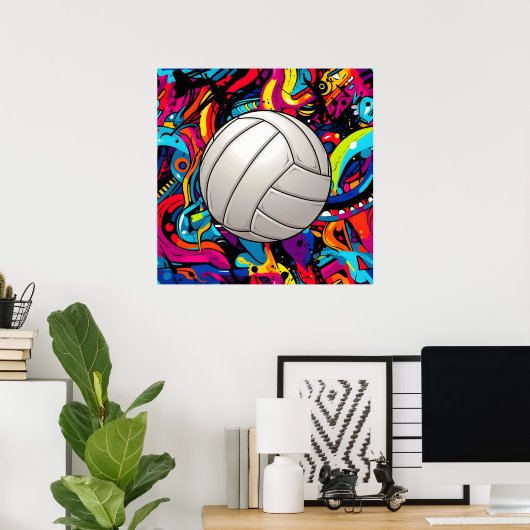 Volleyball Art Poster (Heimbüro)