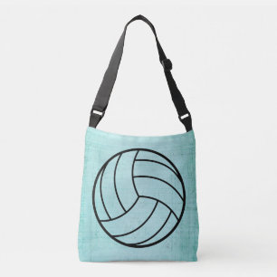 Volleyball Art Vintag Aquamarines Notebook Tragetaschen Mit Langen Trägern