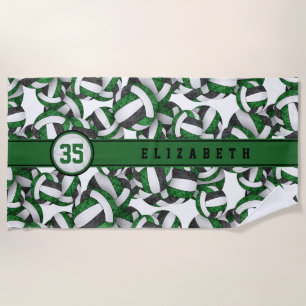 Volleyball-Athleten grün schwarze Mannschaft Farbe Strandtuch