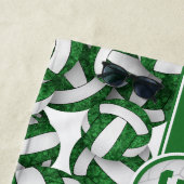 Volleyball-Athleten Grün weiß, benutzerdefinierte  Strandtuch (Beispiel)